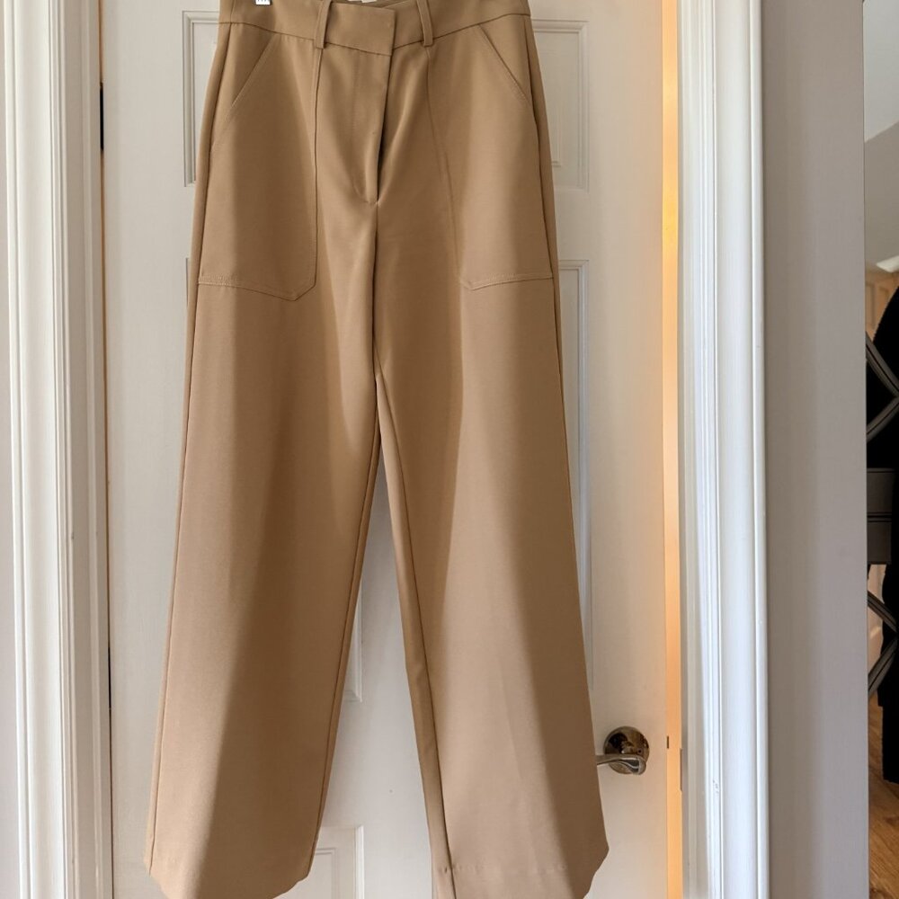 Veronica Beard • Cole Wide-Leg Pant – Khaki | Size 8- ✨ Worn once